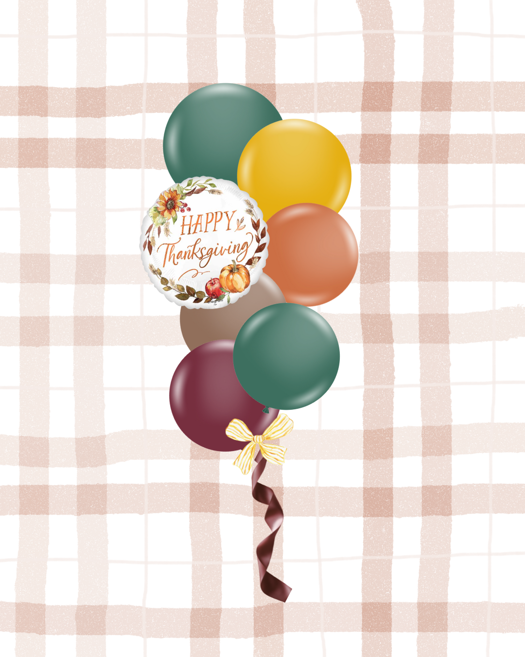 THANKSGIVING 11" HELIUM BALLOONS BUNDLE WITH FOIL BALLOON