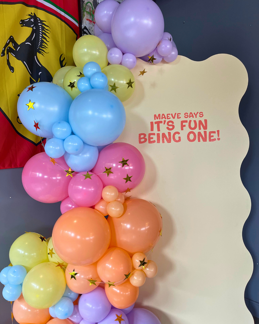 Whimsical Pastel Balloon Setup