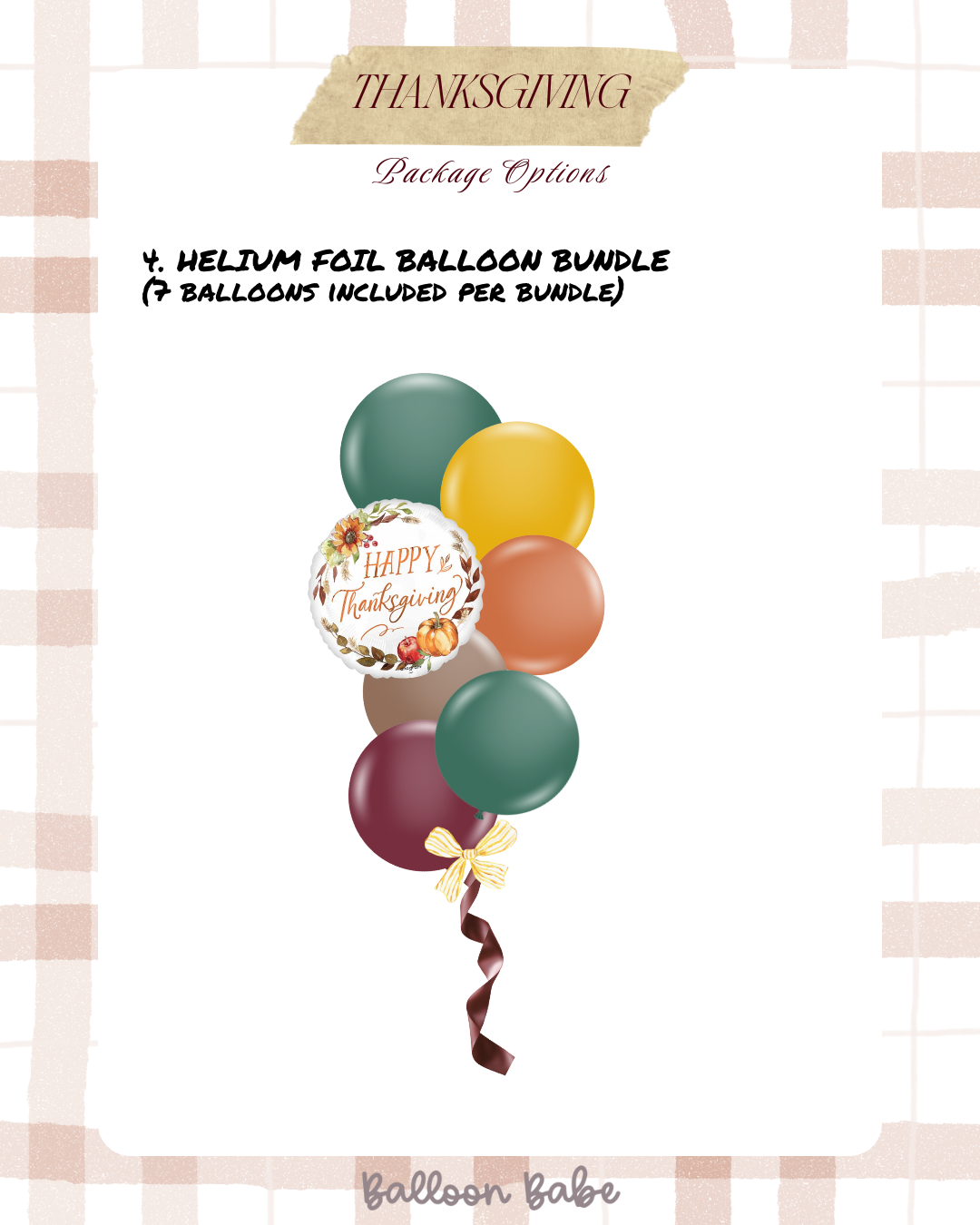 THANKSGIVING 11" HELIUM BALLOONS BUNDLE WITH FOIL BALLOON