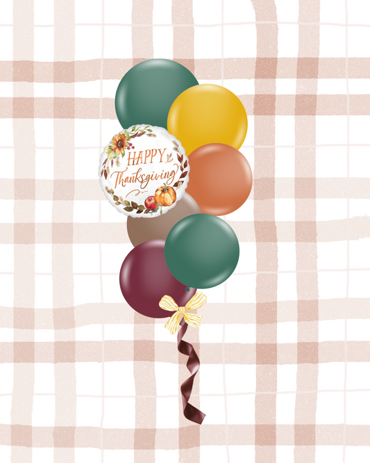 THANKSGIVING 11" HELIUM BALLOONS BUNDLE WITH FOIL BALLOON
