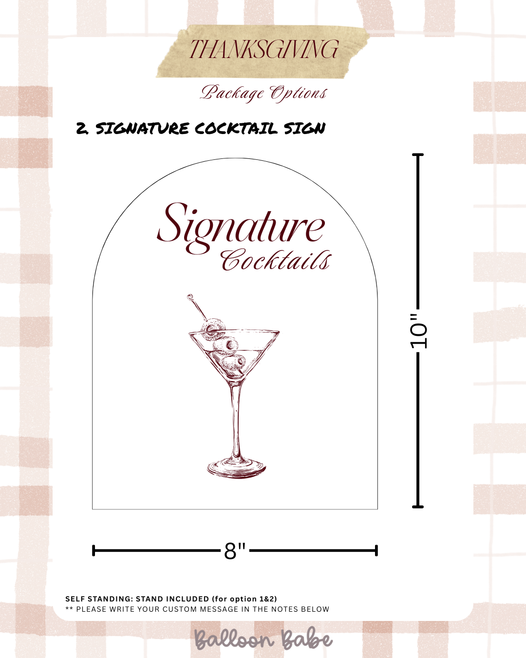 Thanksgiving Signature Cocktail Sign