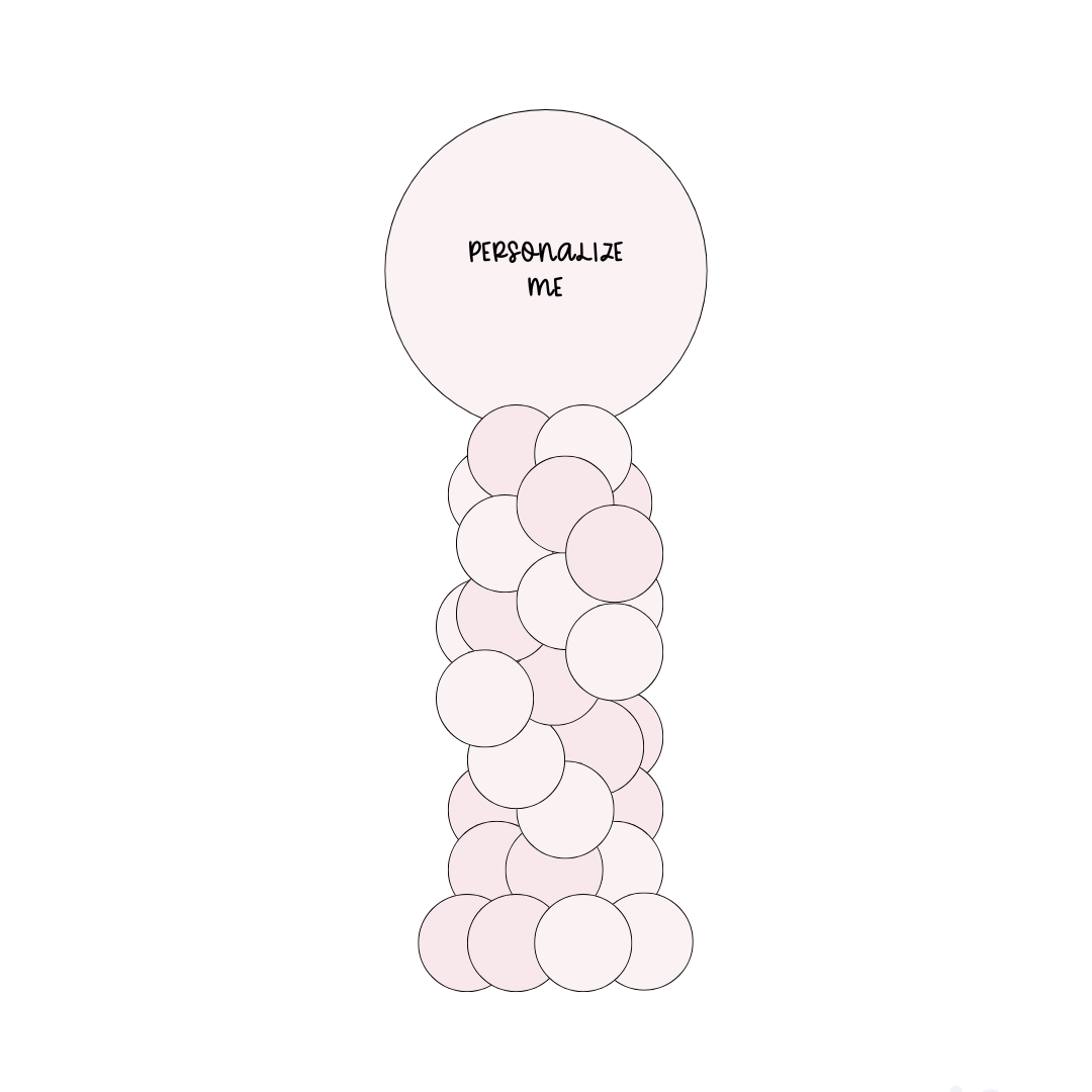 Balloon Column with Jumbo Personalized Topper