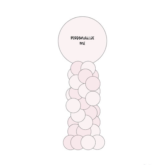 Balloon Column with Jumbo Personalized Topper