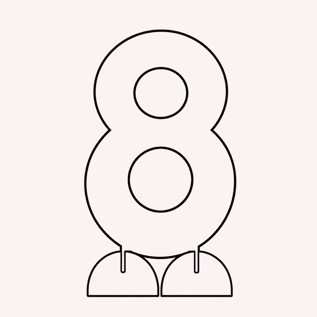 Number 8 Neon Sign Rental